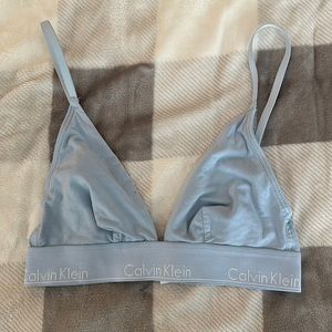 Calvin Klein light blue triangle bralette (size small)